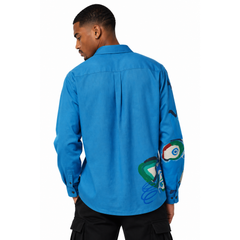 Abstract Island Printed Relaxed-Fit Shirt
