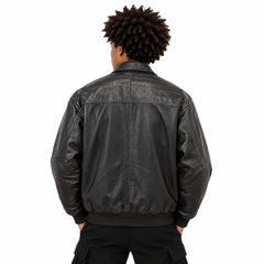 Gator Arm Washed Leather Jacket