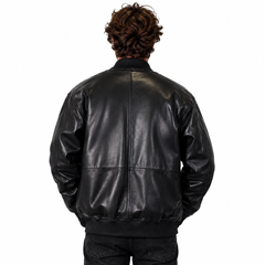 Plain Leather Bomber