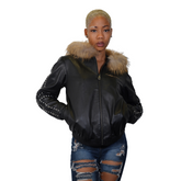 Studded Elegance Leather Jacket