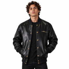 Plain Leather Bomber