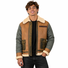 Shearling Luxe Nylon Flight Jacket