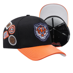 MLB Detroit Tigers DIY Pick Stitch Leather Pinch Front Strapback