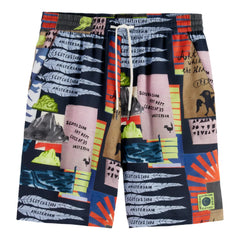 Fave - Printed Tencel Regular Fit Bermuda Shorts