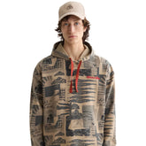 Loose-Fit Overdyed All-Over Printed Hoodie