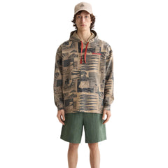 Loose-Fit Overdyed All-Over Printed Hoodie