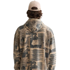 Loose-Fit Overdyed All-Over Printed Hoodie