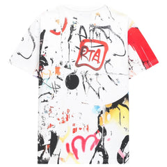 Liam Short Sleeve T-Shirt | White Graffiti