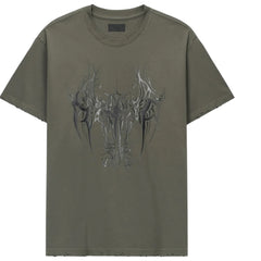 Colin Oversized Short Sleeve T-Shirt | Olive Cyber Sigilism
