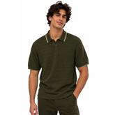 Structured Knitted Regular-Fit Polo