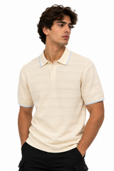 Structured Knitted Regular-Fit Polo