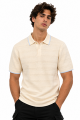 Structured Knitted Regular-Fit Polo