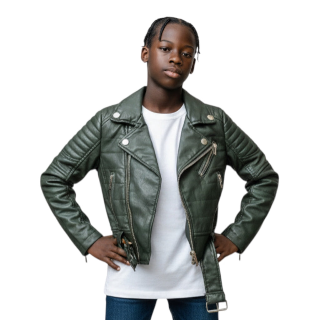 Jordan Craig Kid’s Biker Vegan Leather Moto Jacket