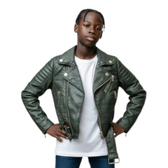Jordan Craig Kid’s Biker Vegan Leather Moto Jacket