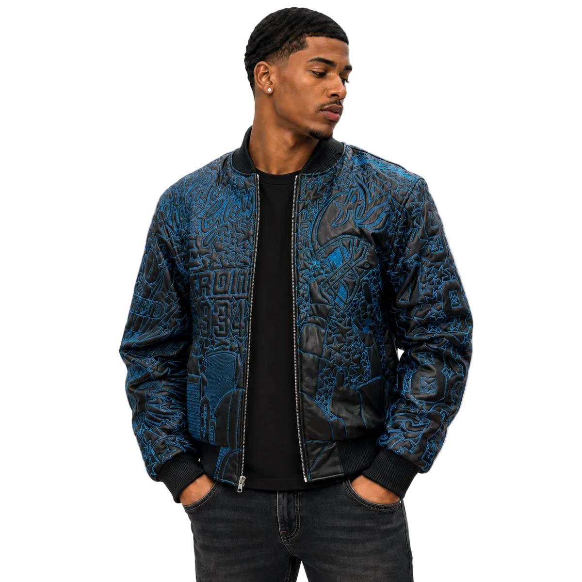 Unchained Embroidered Leather Jacket
