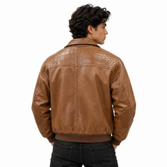 Gator Arm Washed Leather Jacket
