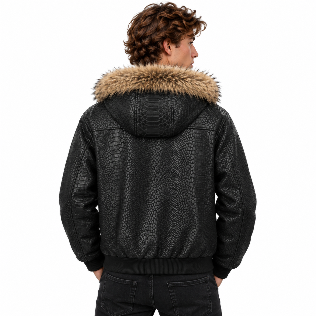 Exotic Elegance Snake Skin Leather Jacket