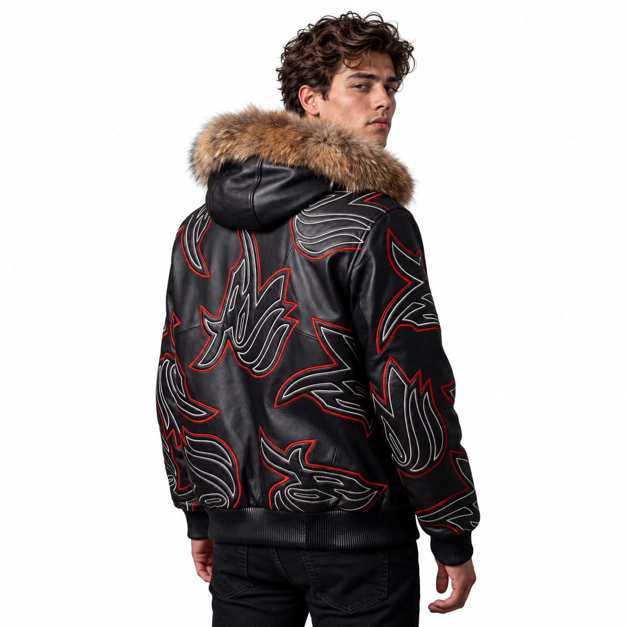 Crazy AL Fur Hood Bomber