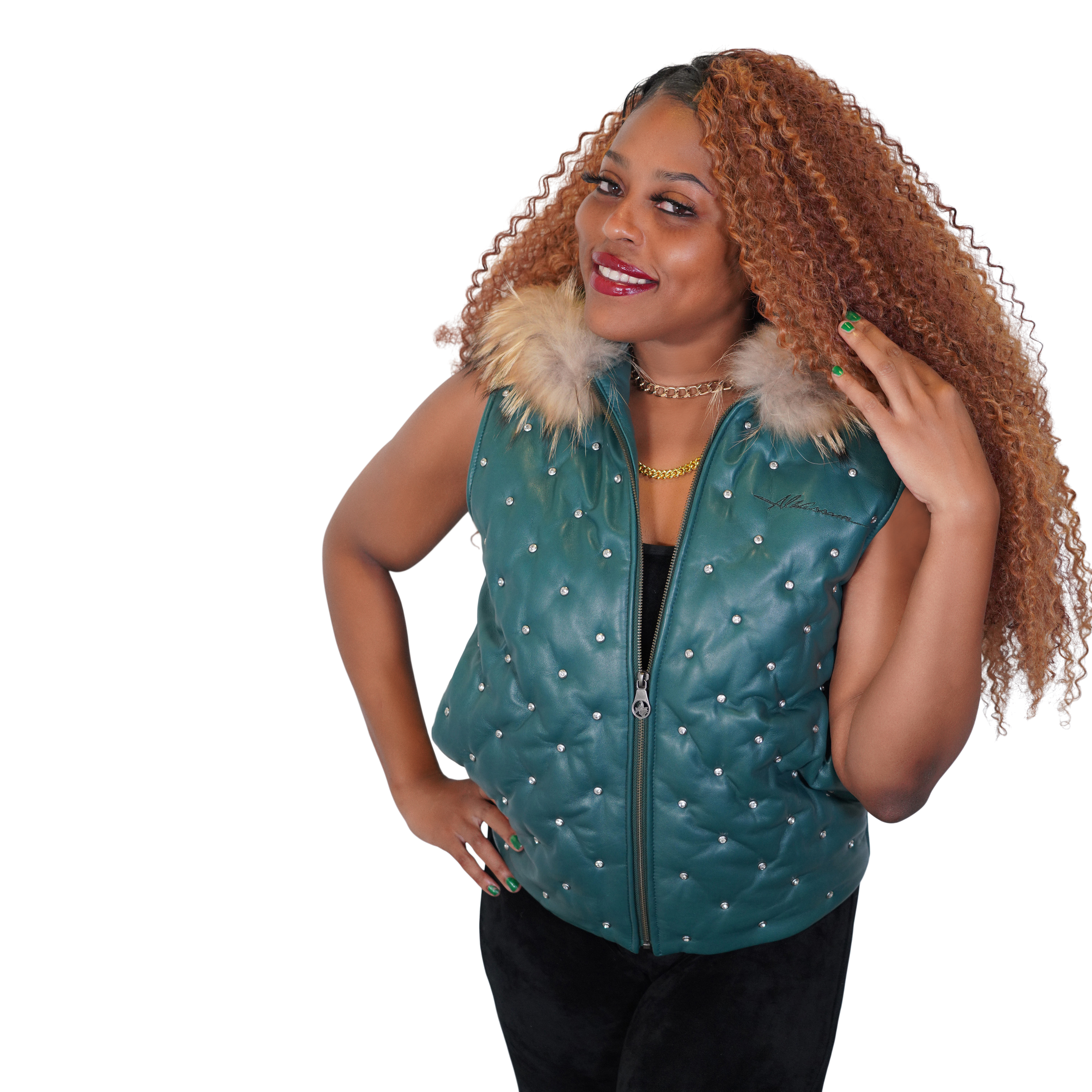 Studded Sophistication Leather Vest