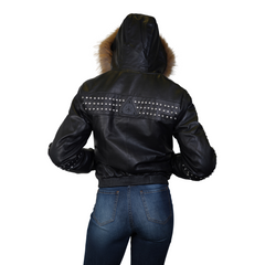 Studded Elegance Leather Jacket