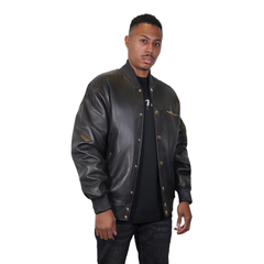 Plain Leather Bomber