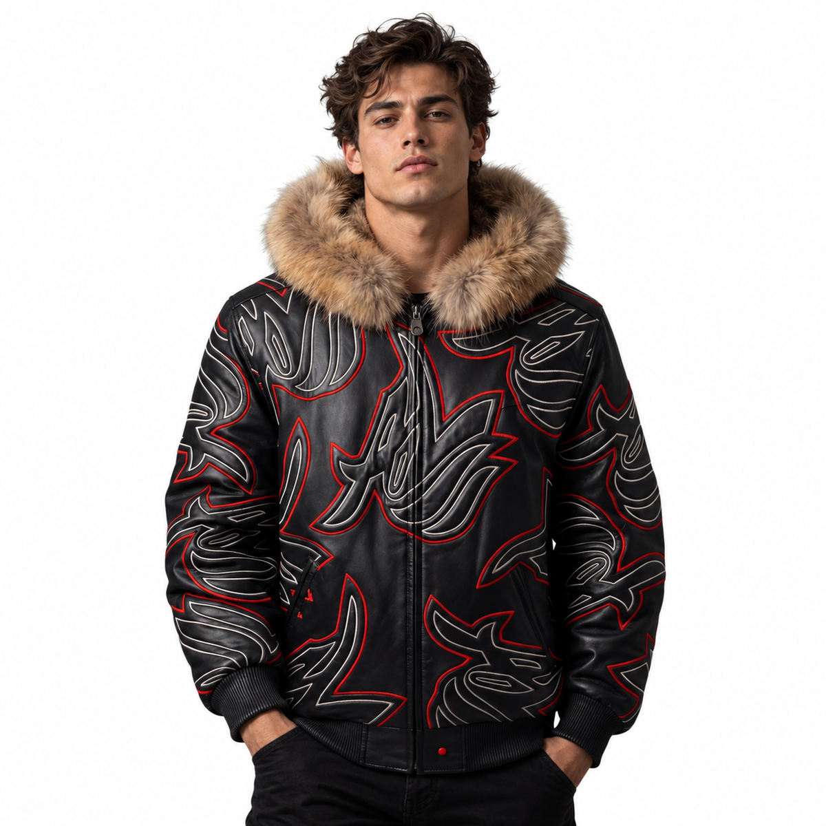 Crazy AL Fur Hood Bomber