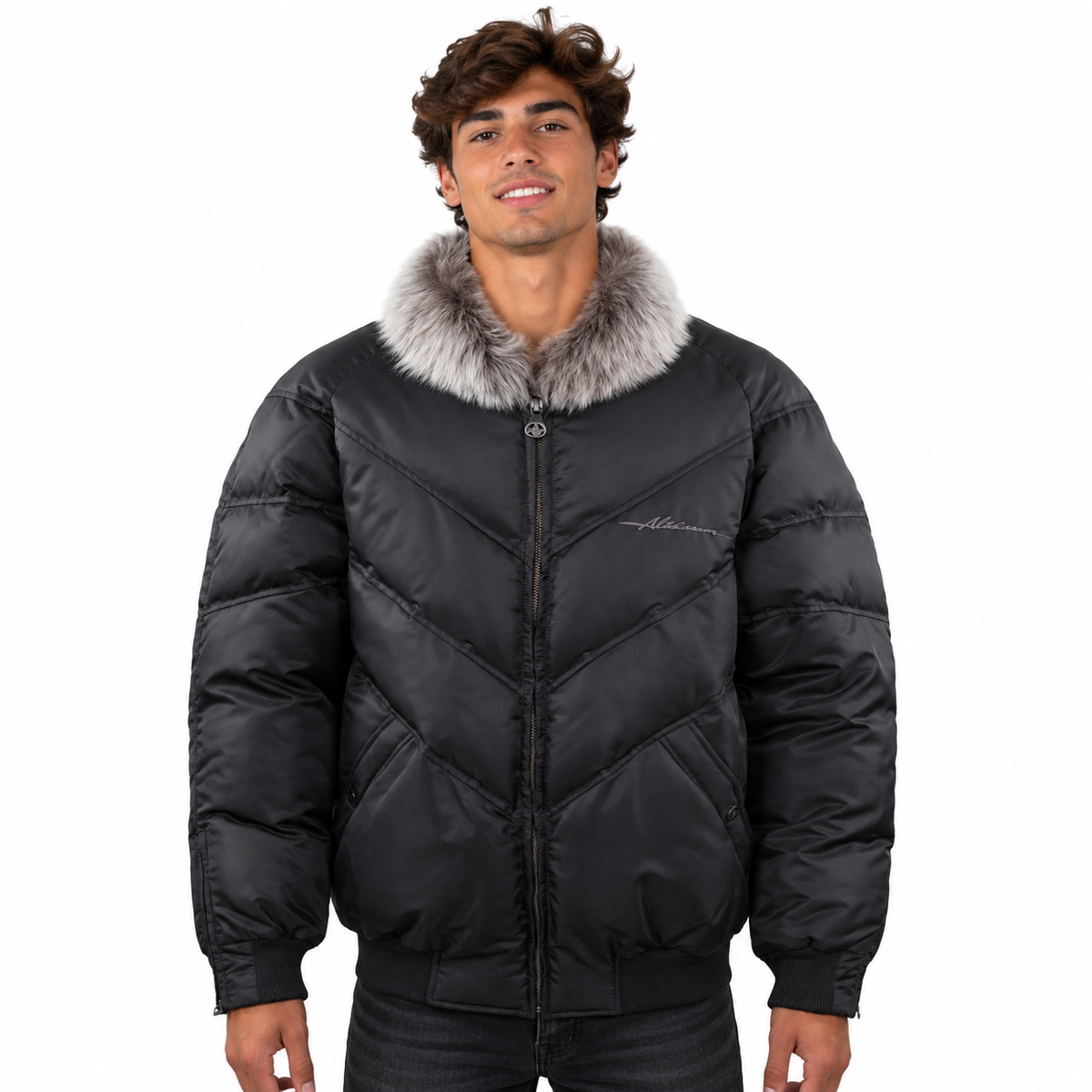 V Luxe Nylon Bomber