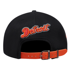 MLB Detroit Tigers DIY Pick Stitch Leather Pinch Front Strapback