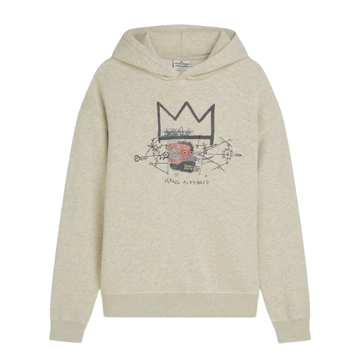Basquiat Washed Artwork Relaxed Fit Hoodie