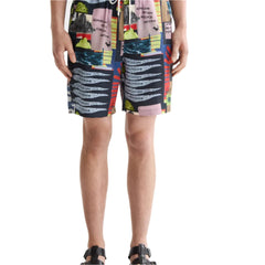 Fave - Printed Tencel Regular Fit Bermuda Shorts