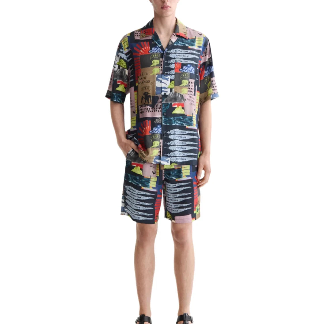 Fave - Printed Tencel Regular Fit Bermuda Shorts