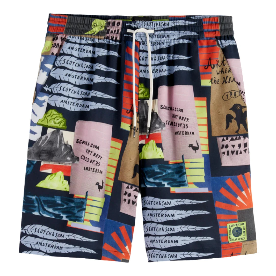 Fave - Printed Tencel Regular Fit Bermuda Shorts