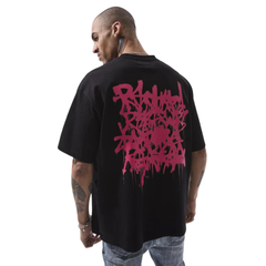 Colin Oversized Short Sleeve T-Shirt | Graffiti Pink