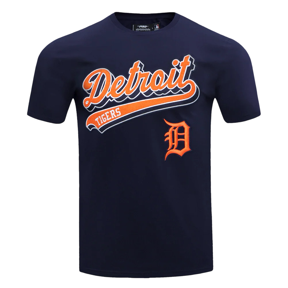 Detroit Tiger's Script Tail Men's Tops