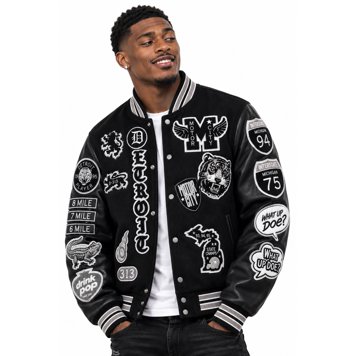 Big Men’s Motown Varsity Jacket (Gray Shadow)