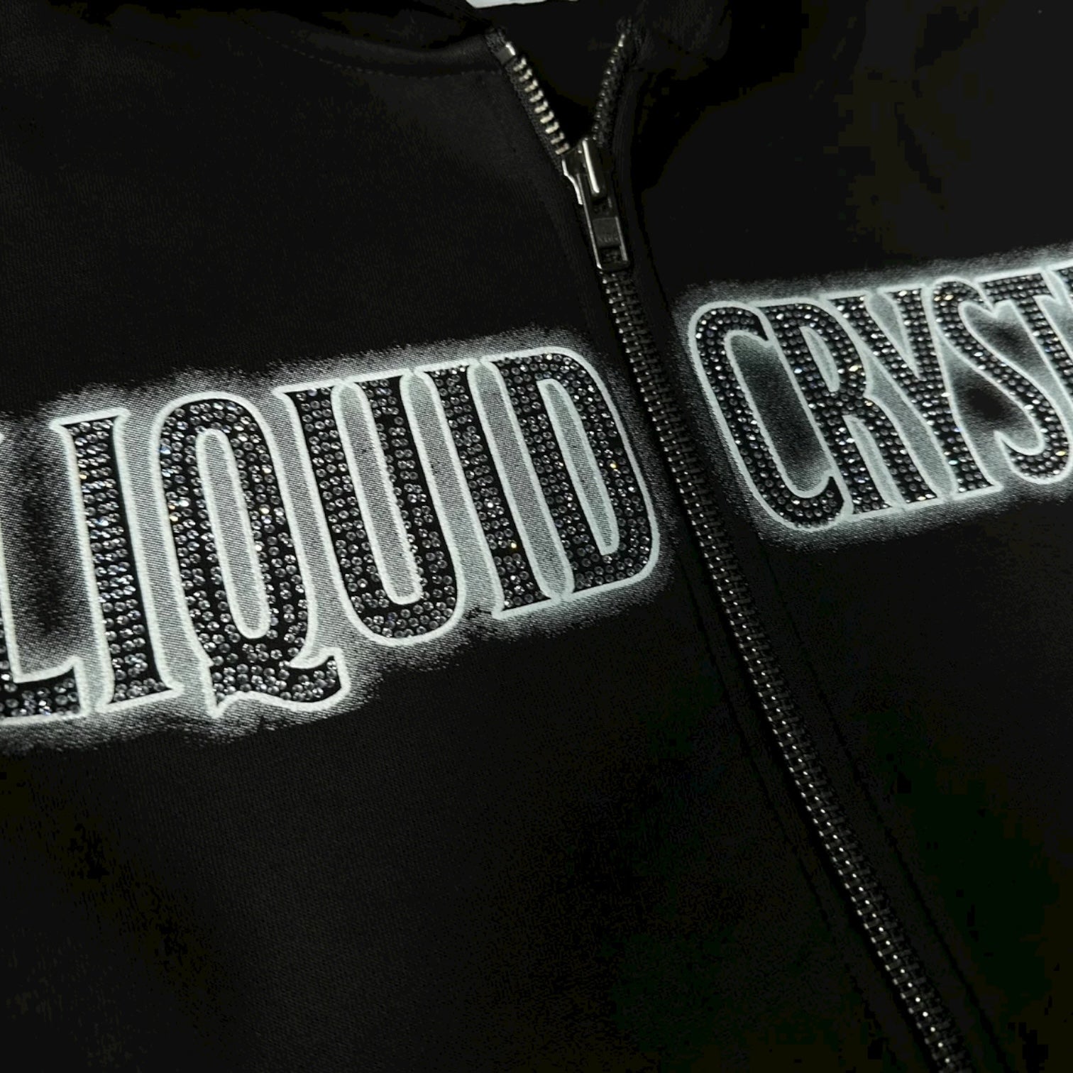 Rhinestone Zip Up Hoodie