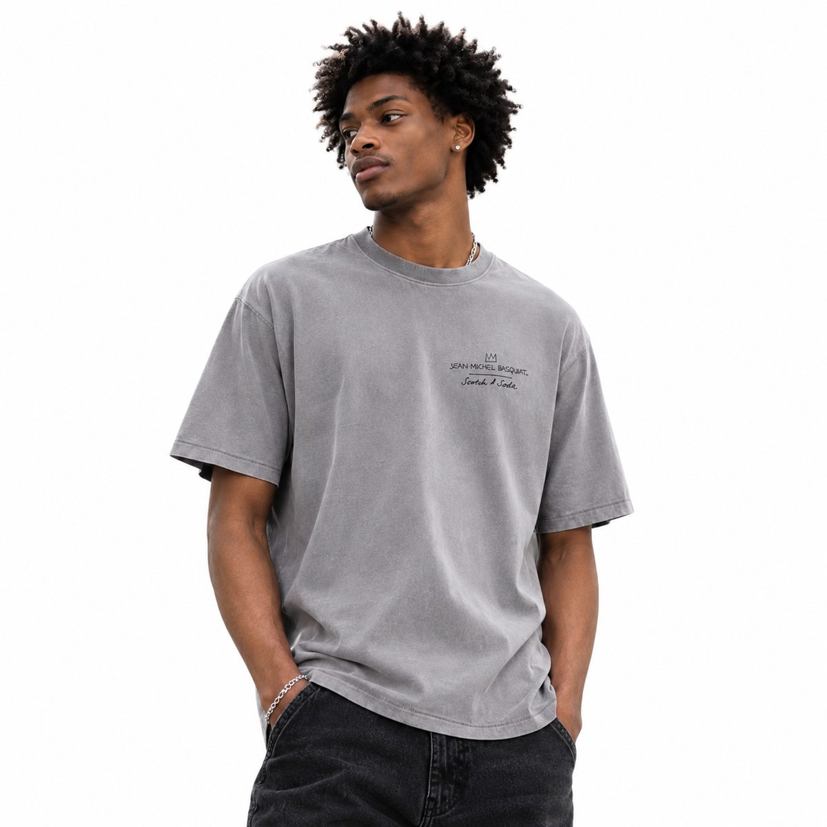 Basquiat Front and Back Artwork Relaxed Fit T-Shirt