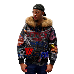 Detroit 4Ever Embroidered Bomber with Hood