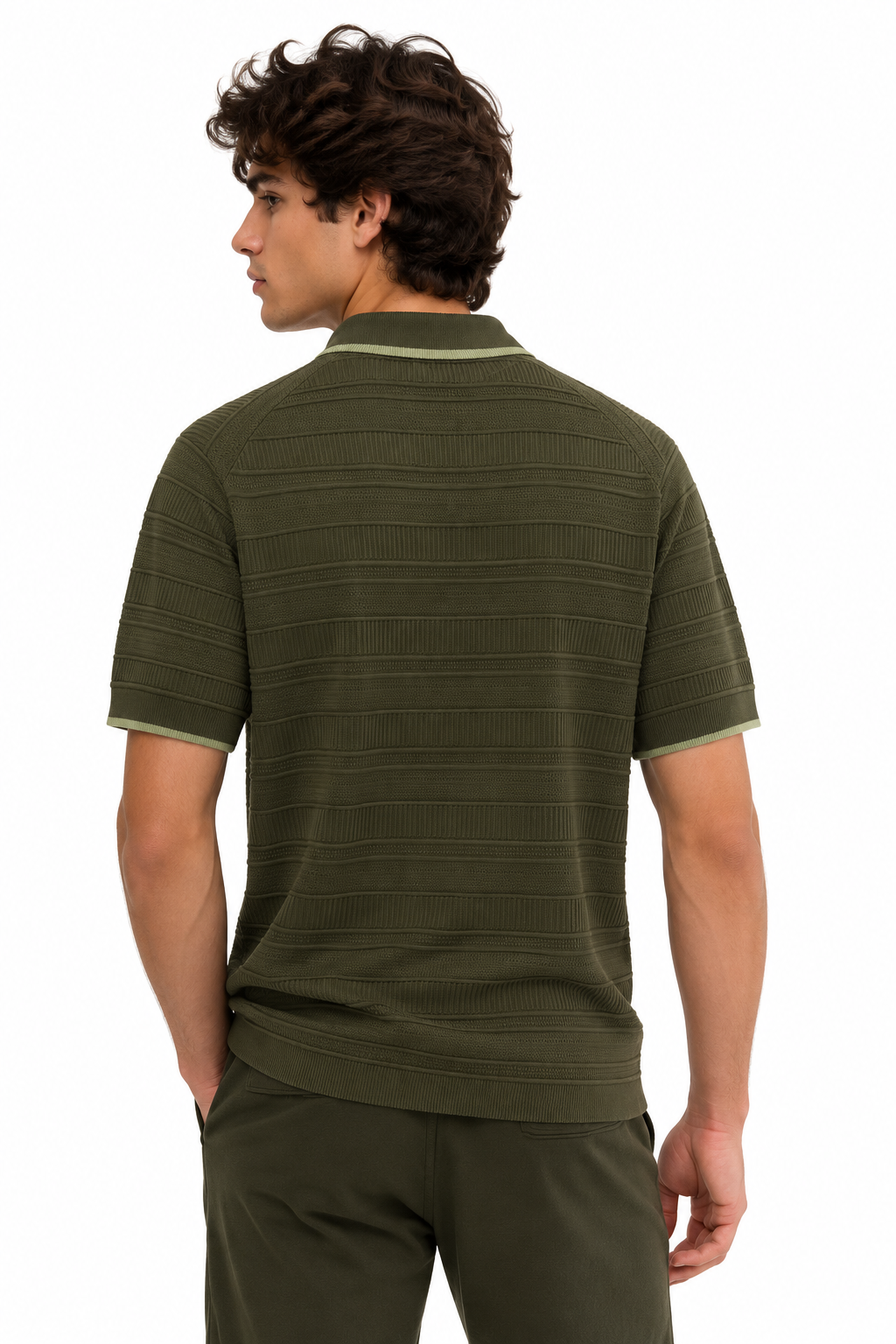 Structured Knitted Regular-Fit Polo
