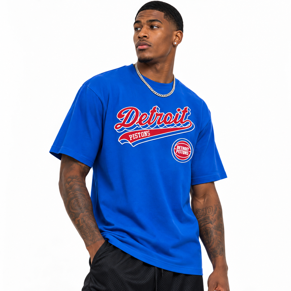 Detroit Pistons Script Tail Men's Tops