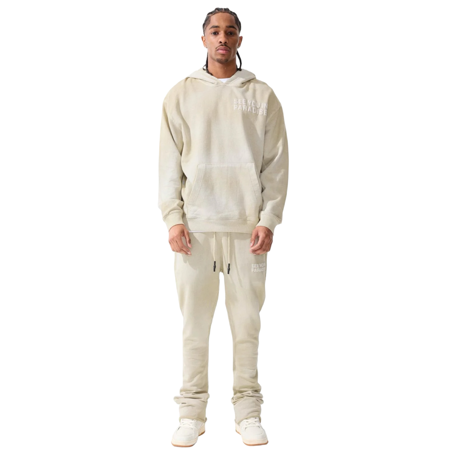 Tonal Washed Stacked Sweatpants
