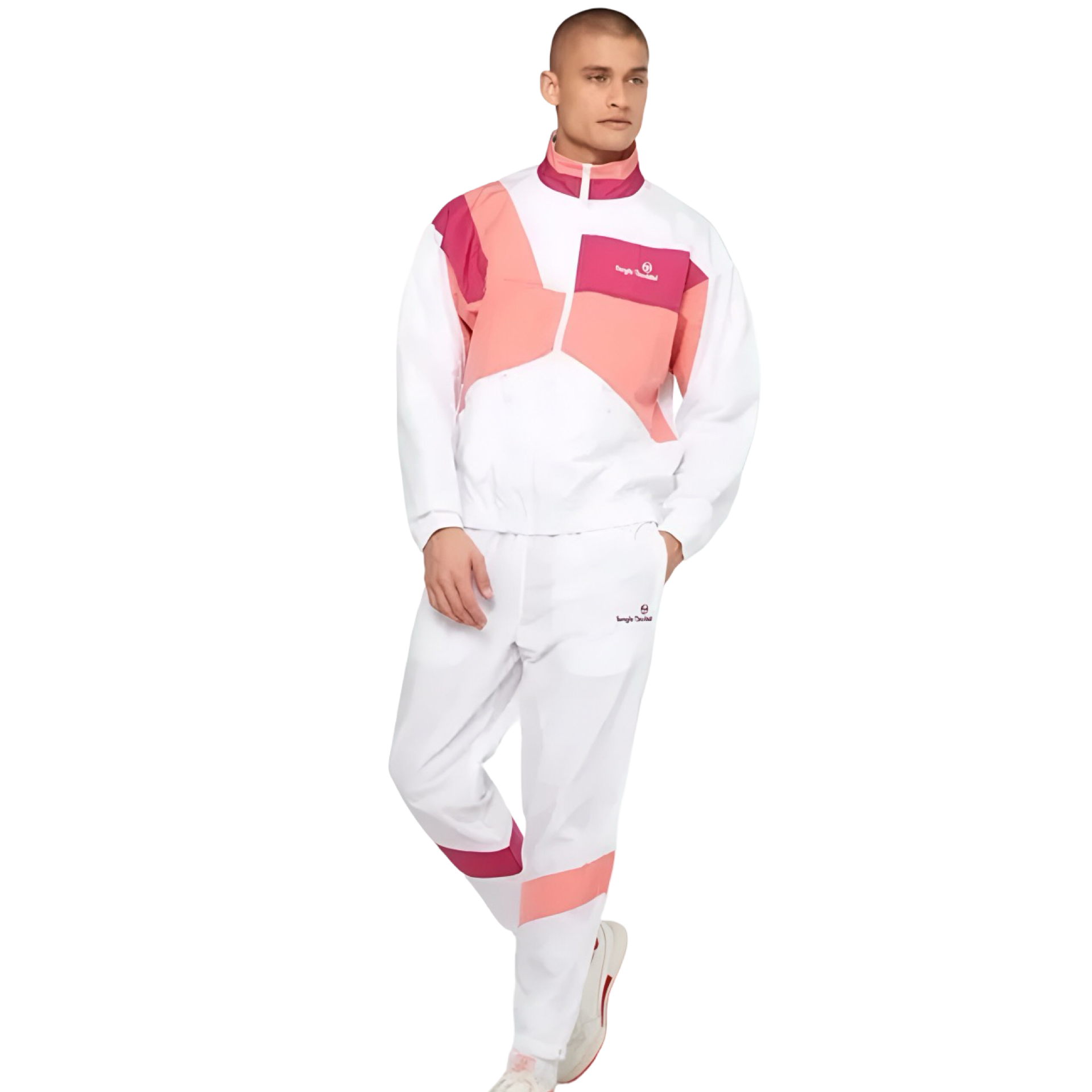 Mosaic White Track Pants