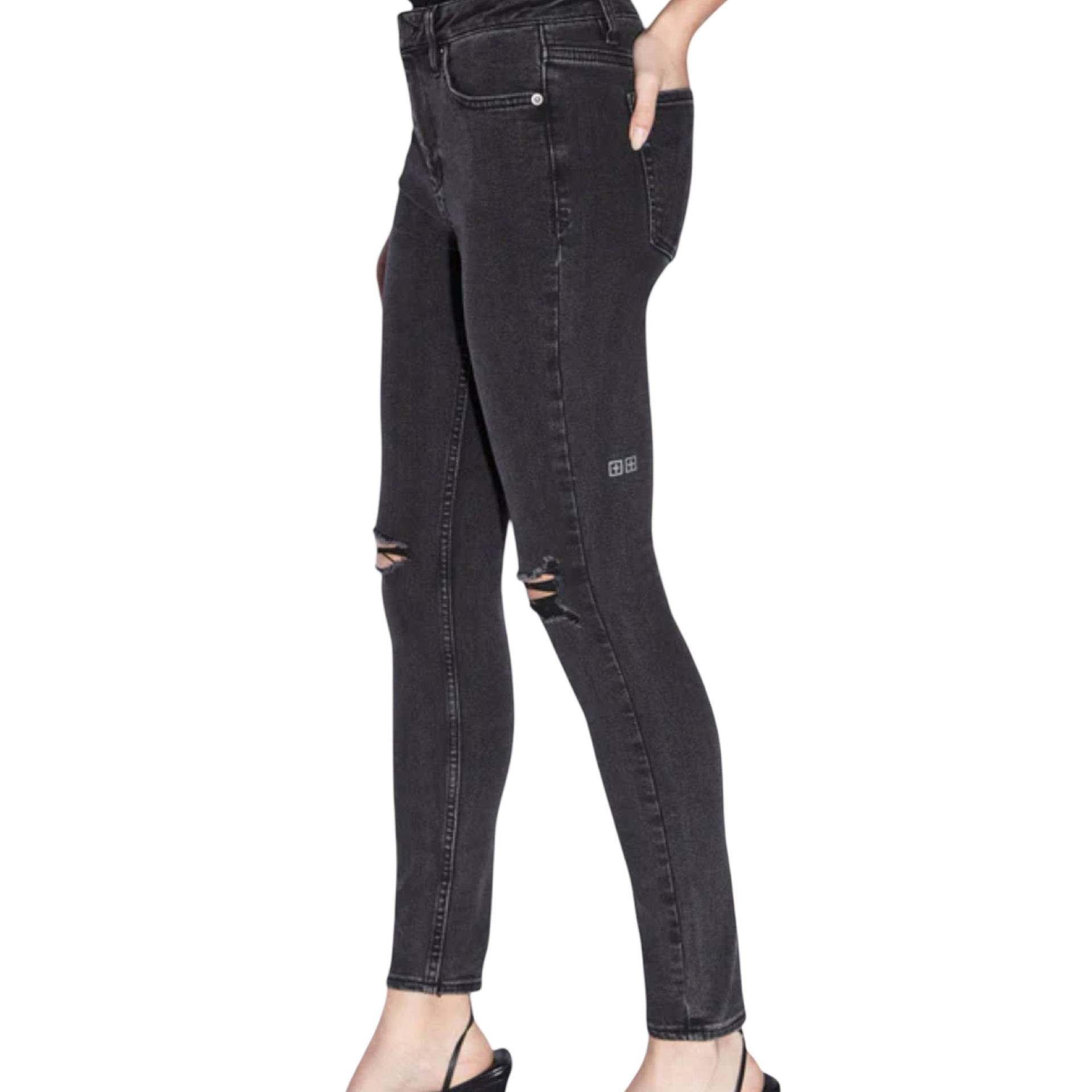 Spray On Hell Cat Ripped Jeans