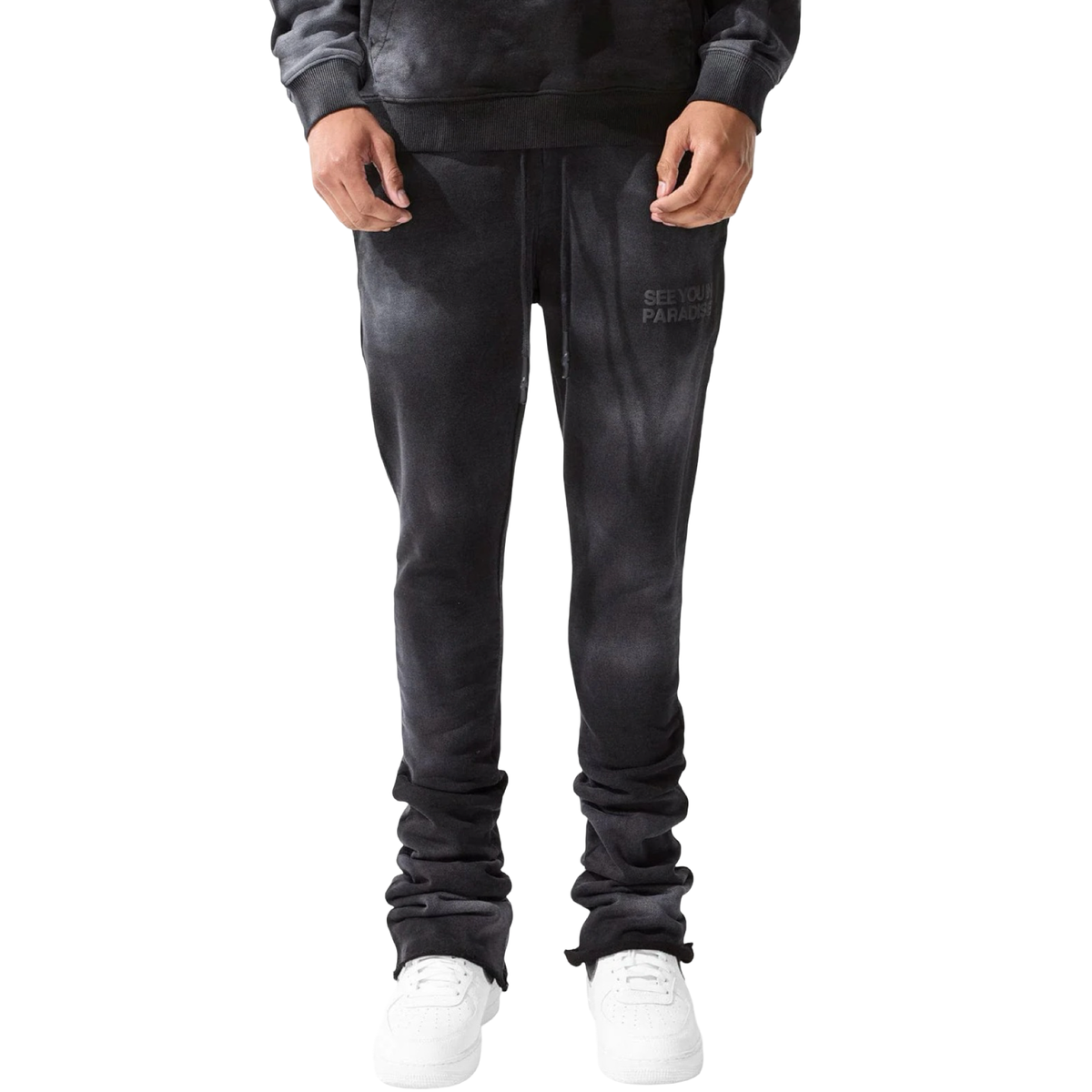 Tonal Washed Stacked Sweatpants