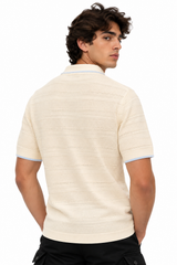 Structured Knitted Regular-Fit Polo